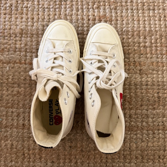 COMME DES GARCONS PLAY Converse Women's Chuck Taylor Peek-A-Boo High-Top Size 6 - Picture 2 of 8